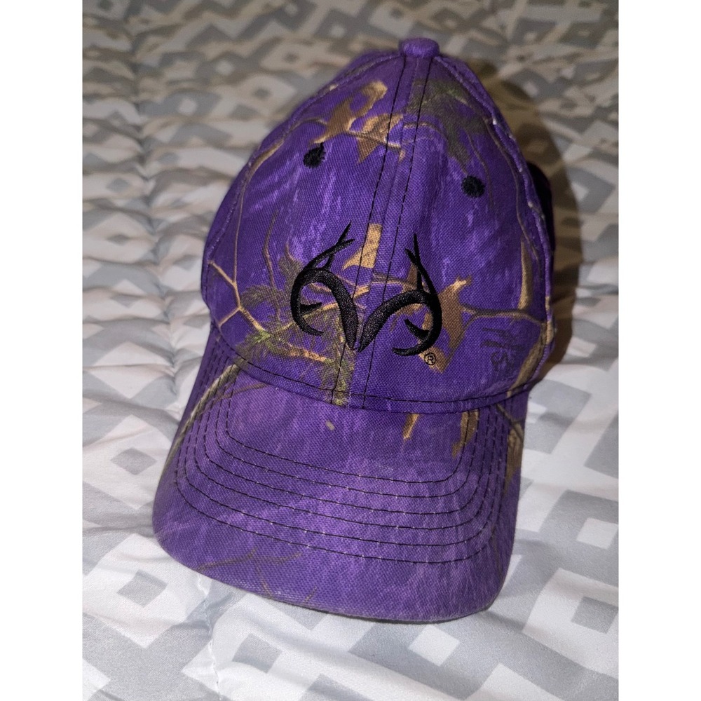 Realtree Purple Camo Antler Logo embroidered Hat Adjustable Womens